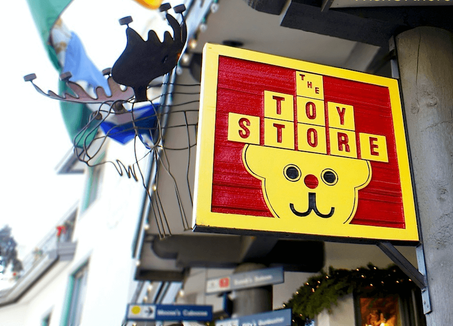 the toy store sign