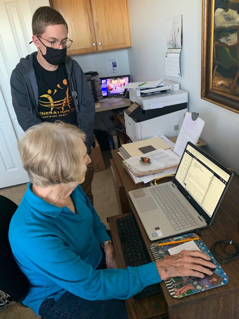 Cherry Creek High School student assists Holly Creek resident with tech questions