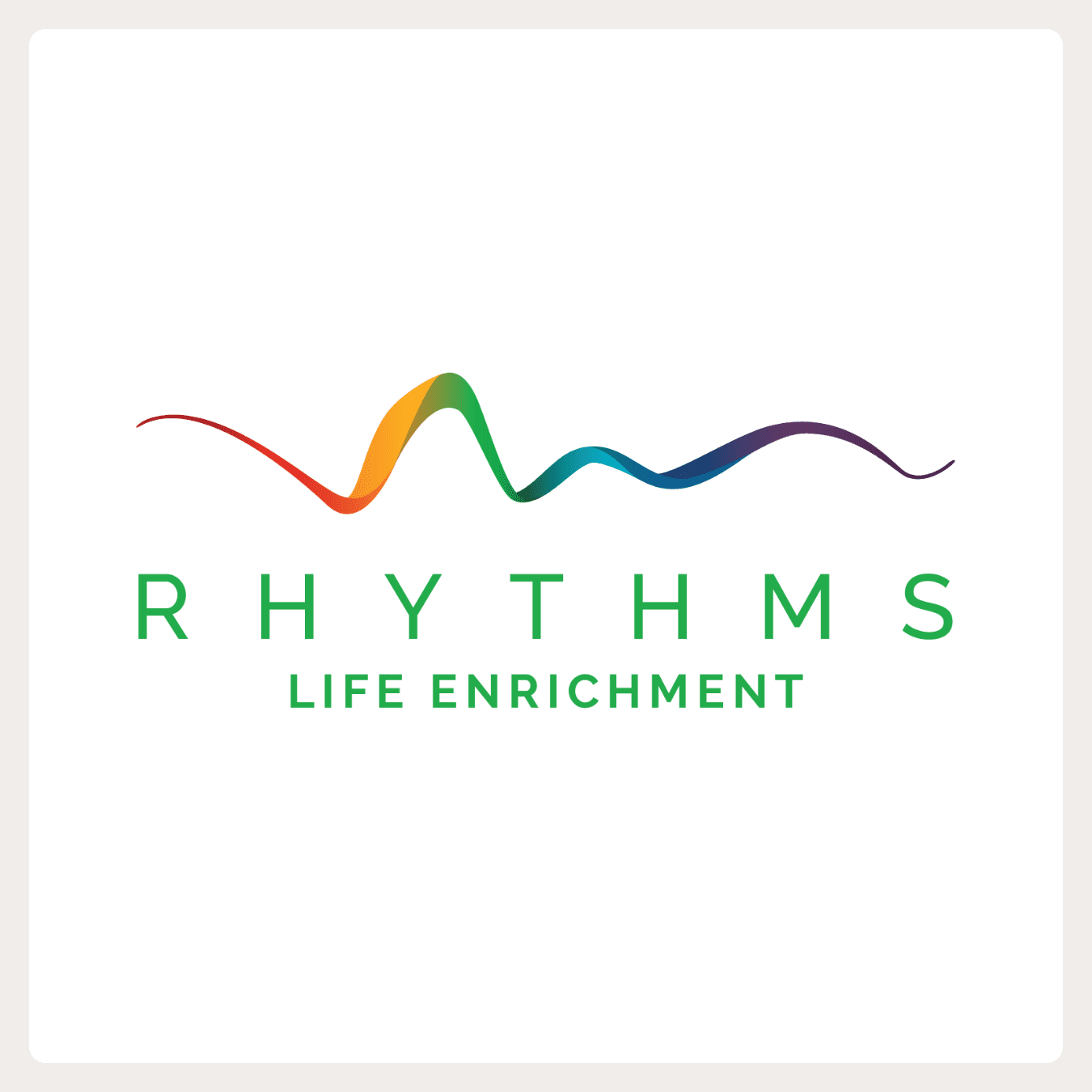 Holly Creek Senior Living Community in Centennial, CO - rhythms life enrichment logo with border