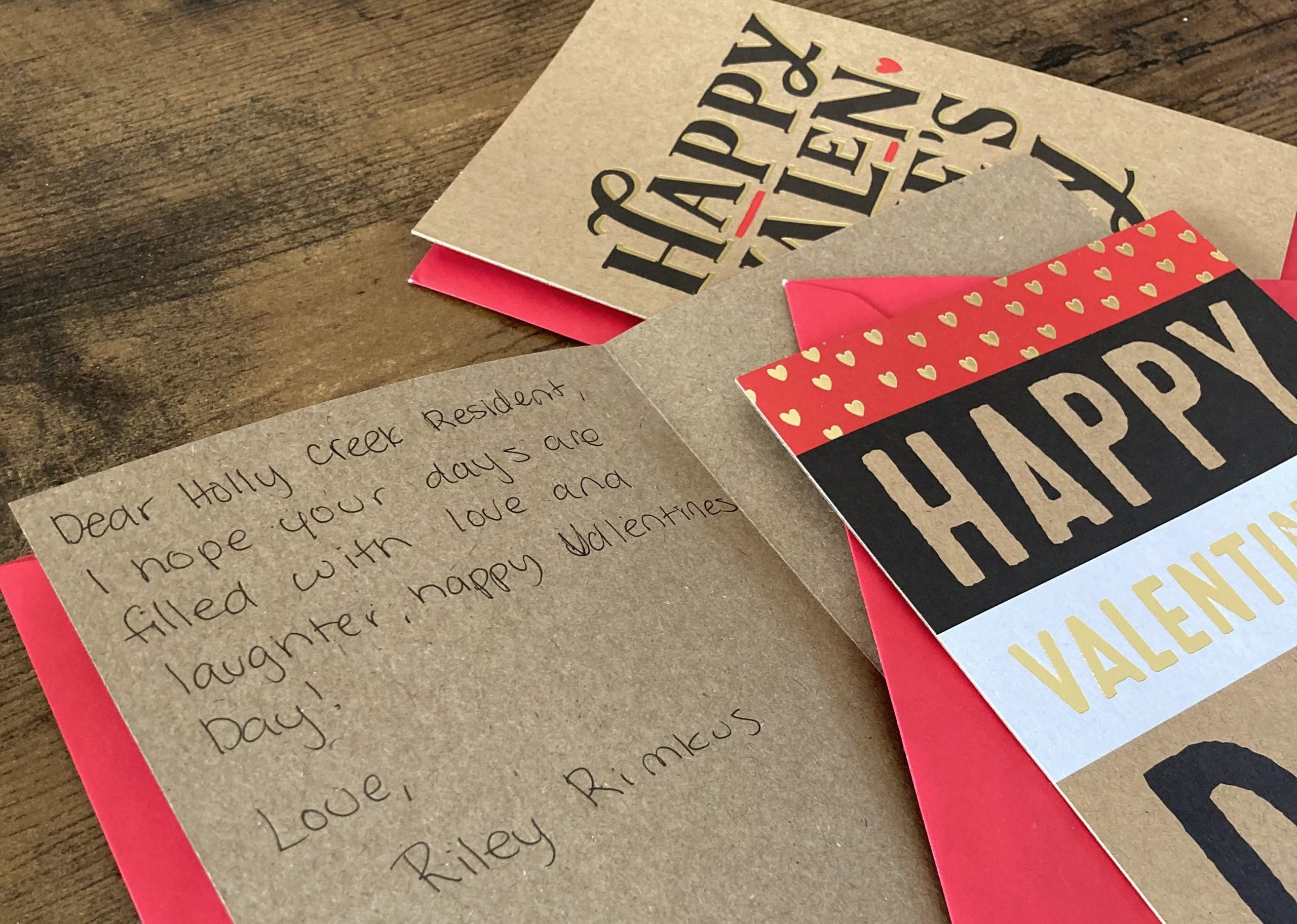 Valentine's Cards for Holly Creek Residents