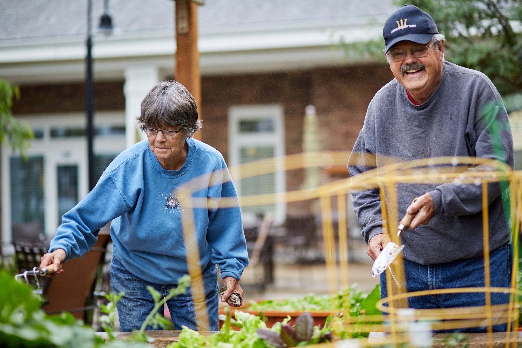 residents gardening landscape