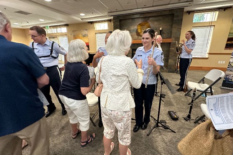 holly creek residents talking with rampart winds members