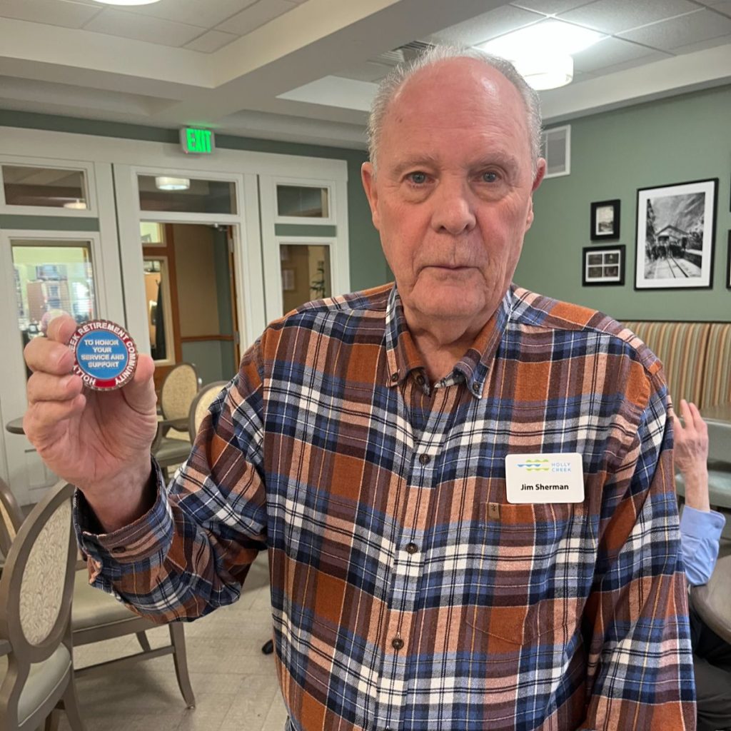 jim sherman with challenge coin