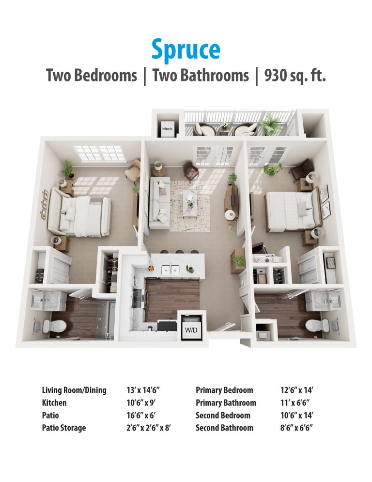 Spruce Apartment Floor Plan
