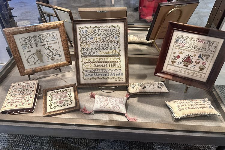 needlepoint letter work by sandy kappus