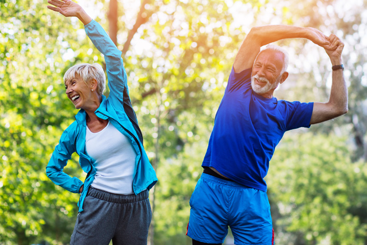 holly creek senior couple exercising outdoors